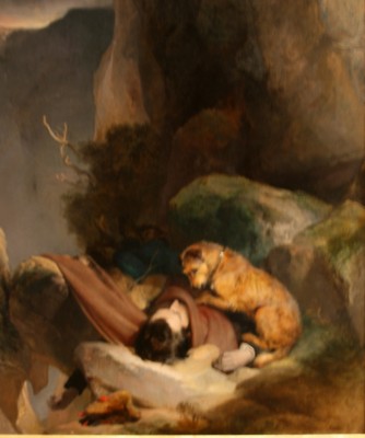 oil painting of a faithful dog