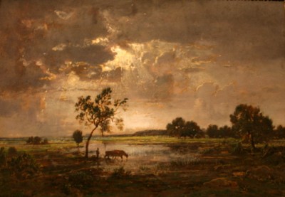 landscape oil by Theodore Rousseau