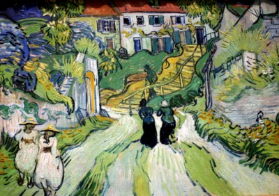 Van Gogh landscape of two women walking