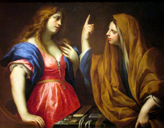 Martha Rebuking Mary Magdalene -- Andrea Vaccaro (1604-1670)